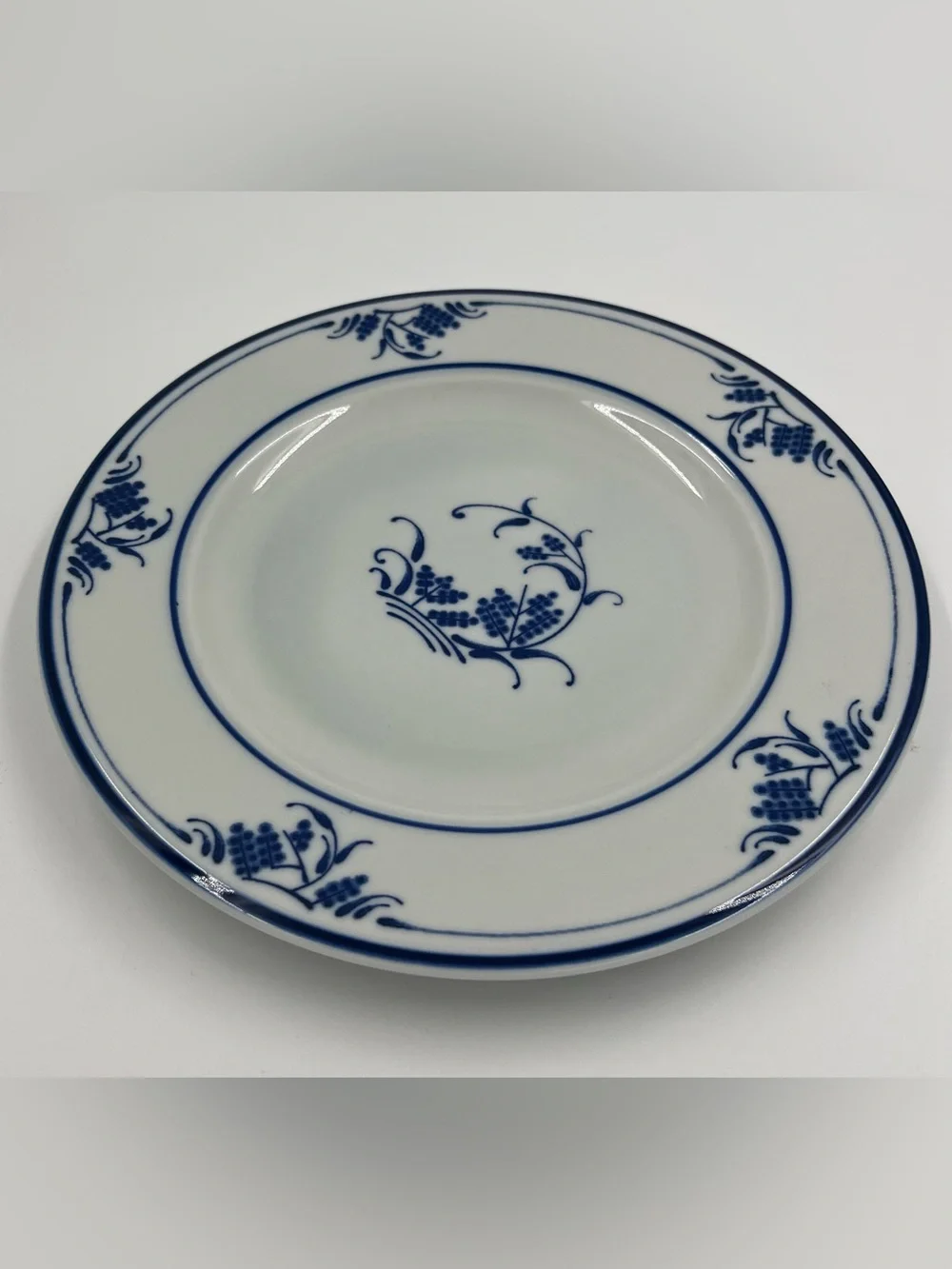 Mikasa Cera Stone Hyannis NB 504 Blue & White Floral Stoneware Salad Plate 8”